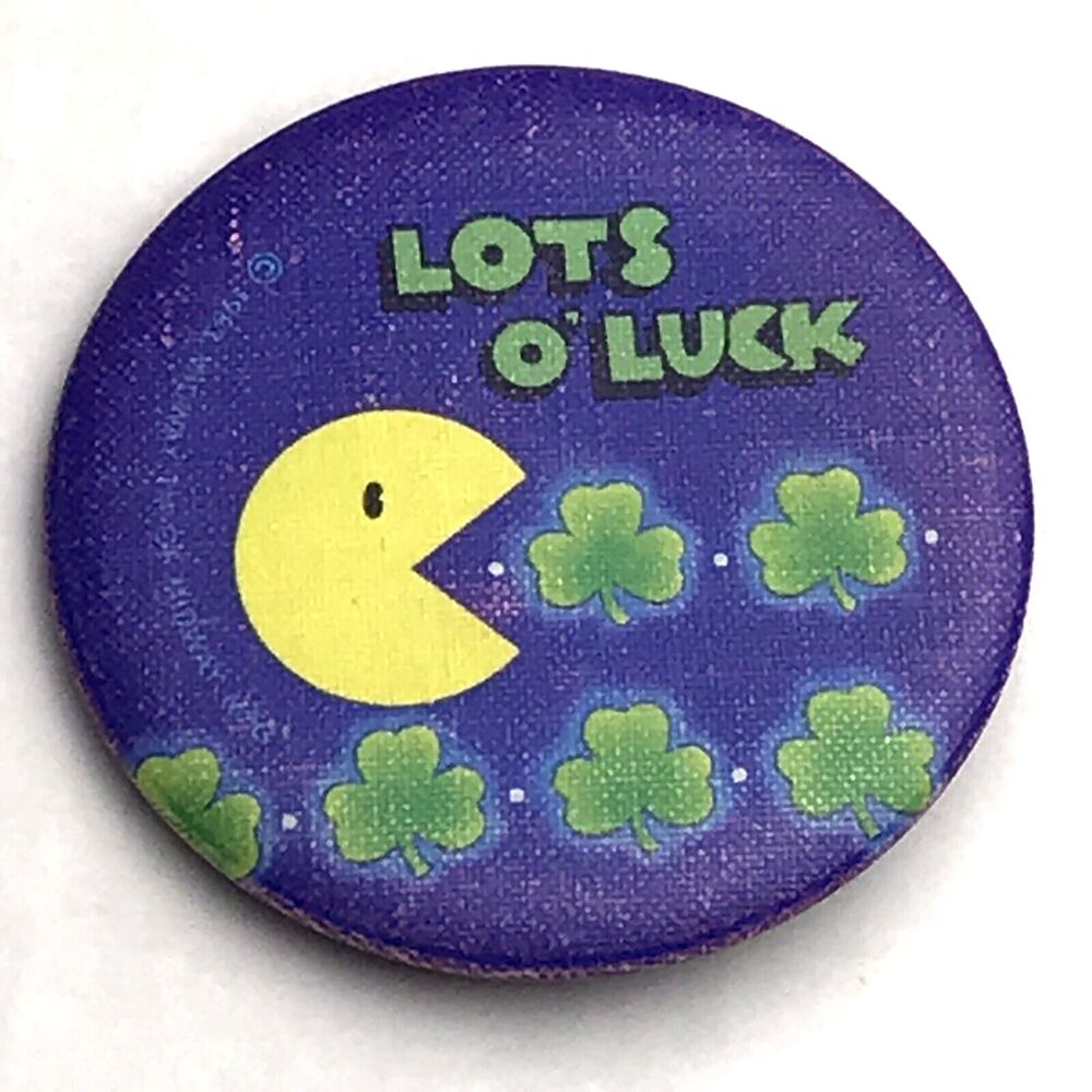 Pac Man Vintage Retro Video Games Original 1983 Pin Button Pinback Hallmark 80s